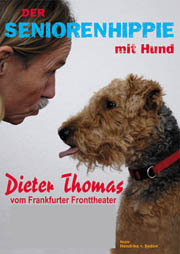 Seniorenhippie mit Hund